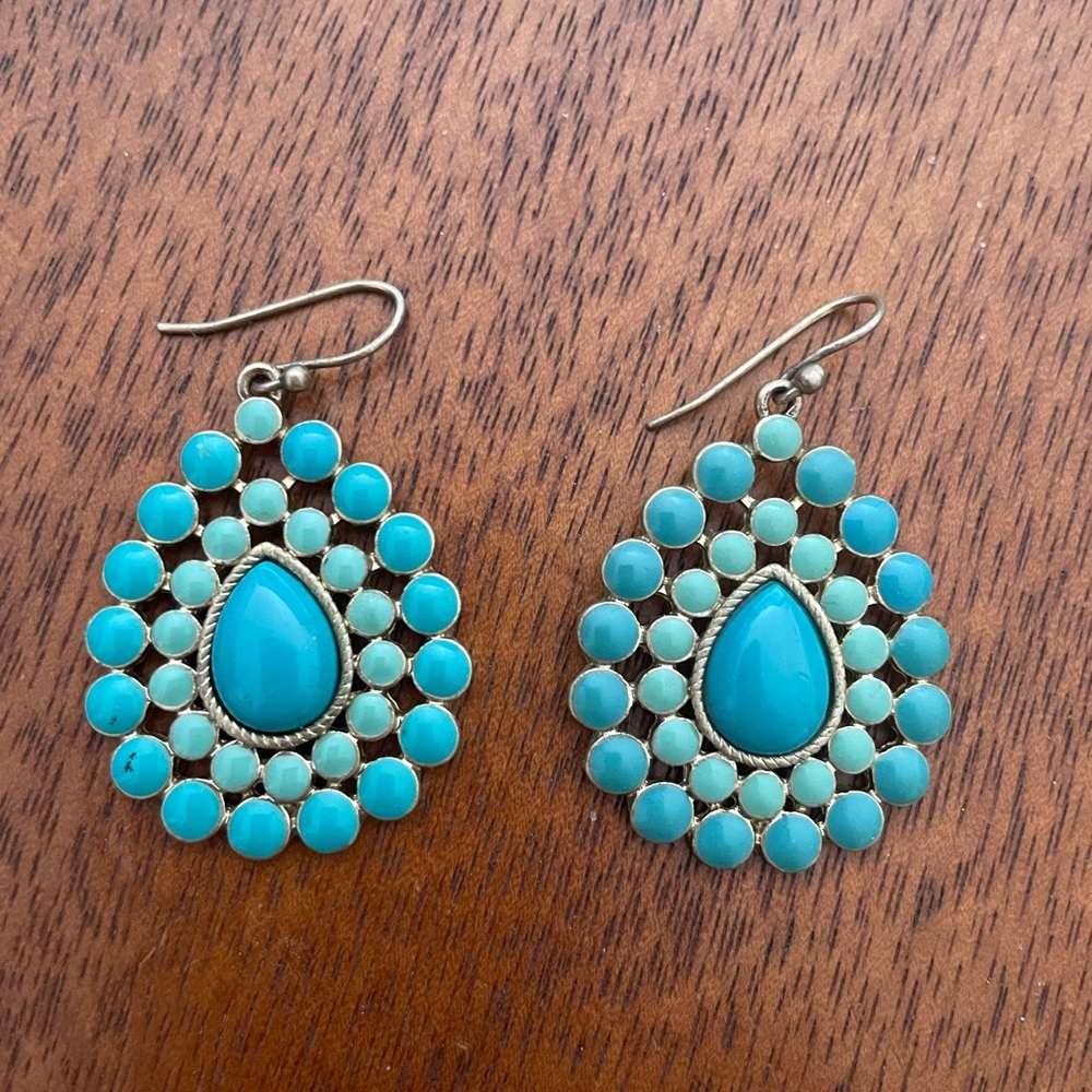 Stella & Dot Turquoise Teardrop Earrings